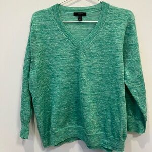 J. Crew Linen V-Neck Sweater